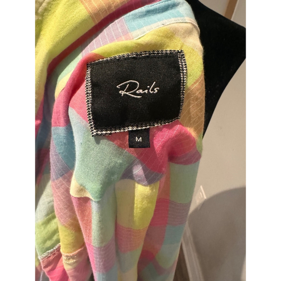 Women's Rails Plaid Button Down Shirt Size M Pink Yellow - Picture 4 of 4